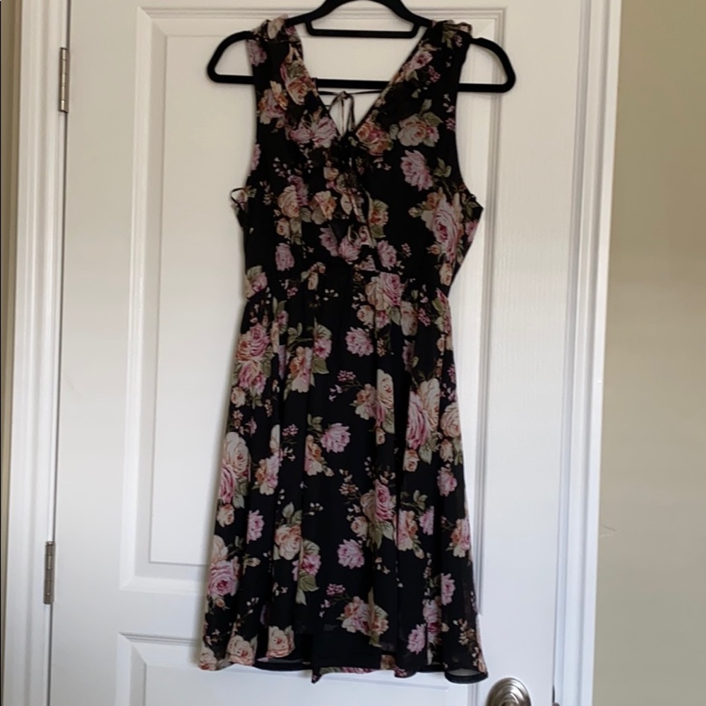Love Culture Black Floral Mini Dress